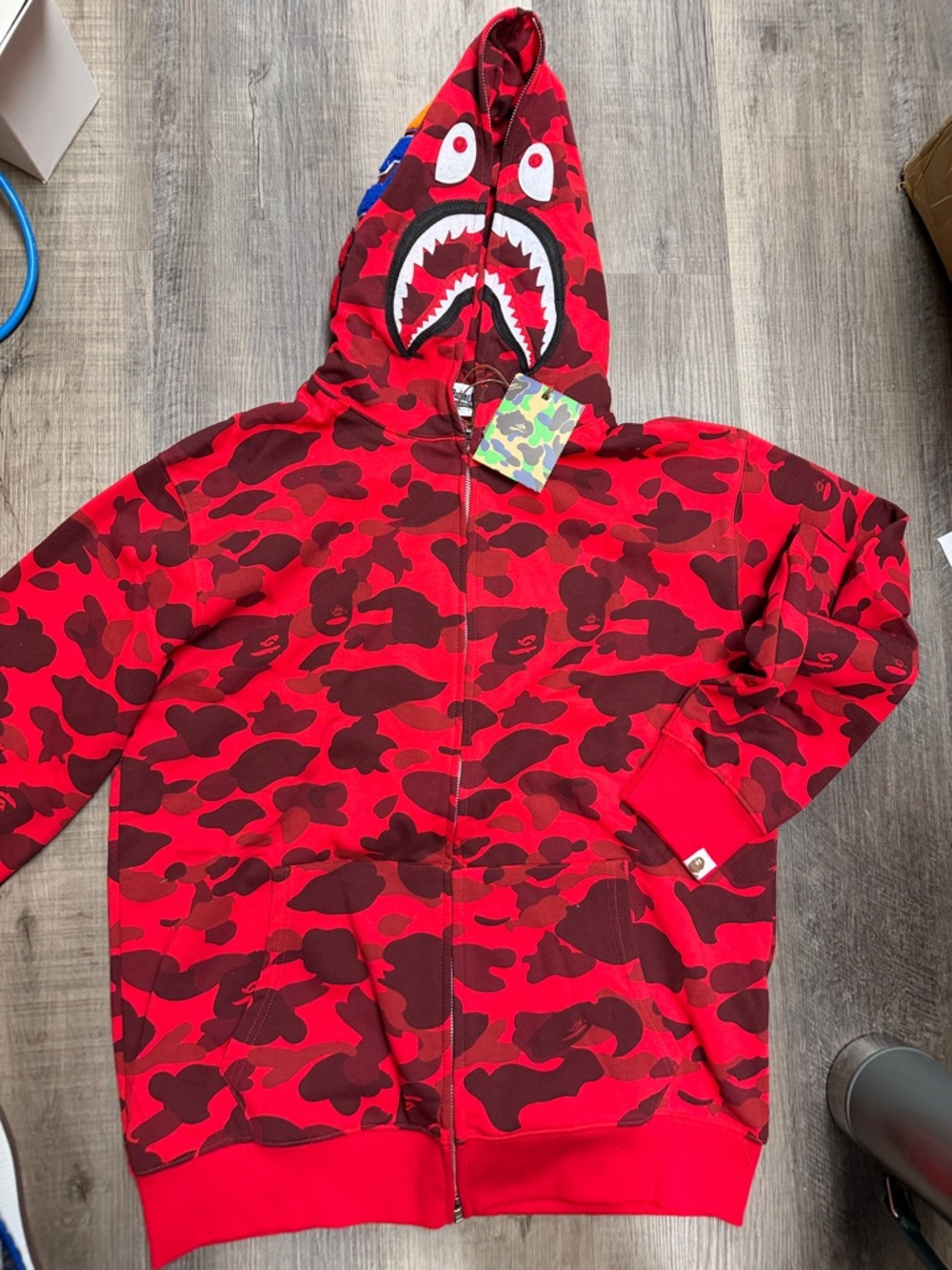 Red Camo Bape Zip Up Hoodie
